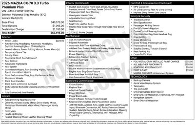 2026 Mazda Mazda CX-70 3.3 Turbo Premium Plus AWD
