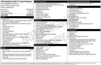 2026 Mazda Mazda CX-90 3.3 Turbo Preferred AWD