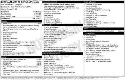 2026 Mazda Mazda CX-90 3.3 Turbo Preferred AWD