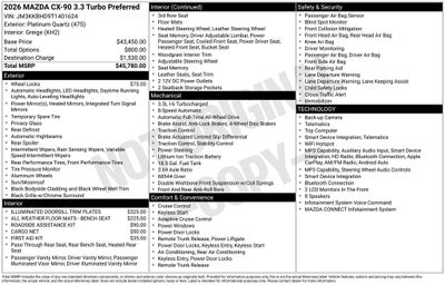 2026 Mazda Mazda CX-90 3.3 Turbo Preferred AWD