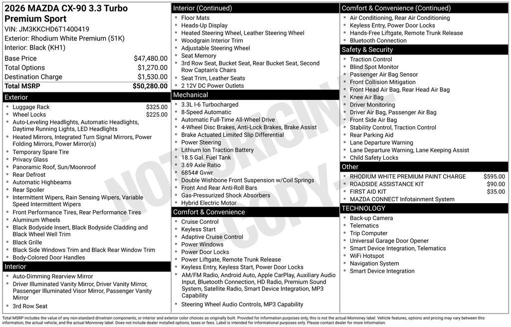 2026 Mazda Mazda CX-90 3.3 Turbo Premium Sport AWD