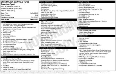 2026 Mazda Mazda CX-90 3.3 Turbo Premium