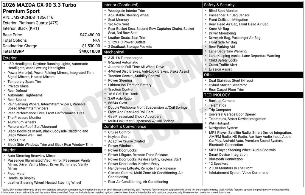 2026 Mazda Mazda CX-90 3.3 Turbo Premium