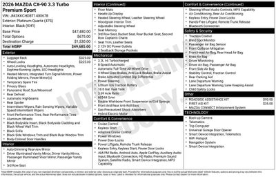 2026 Mazda Mazda CX-90 3.3 Turbo Premium Sport AWD