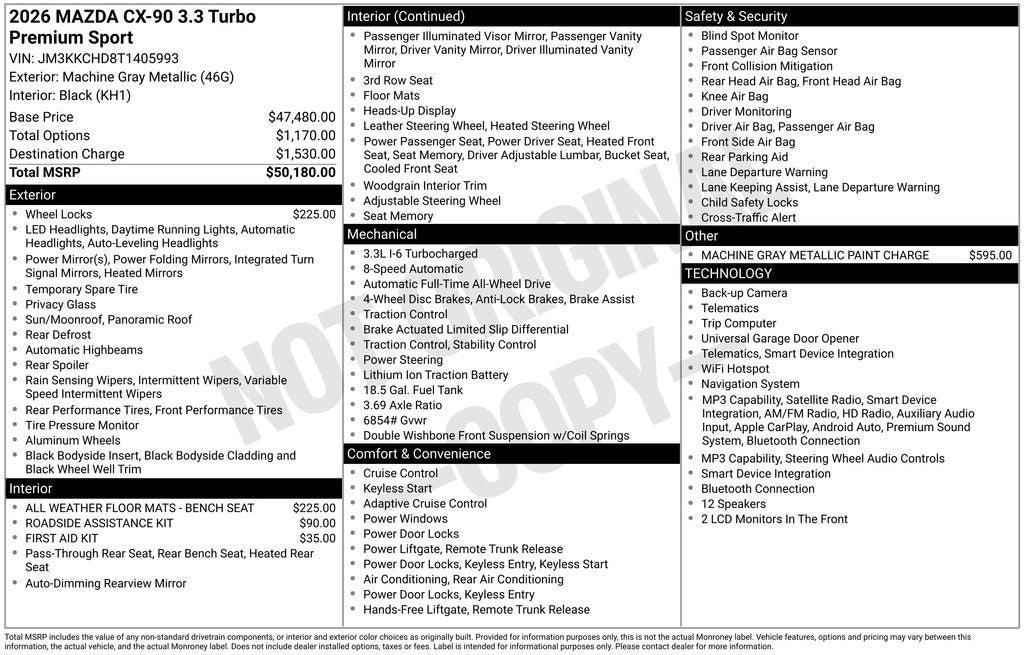 2026 Mazda Mazda CX-90 3.3 Turbo Premium Sport AWD