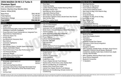 2026 Mazda Mazda CX-90 3.3 Turbo S Premium Sport AWD