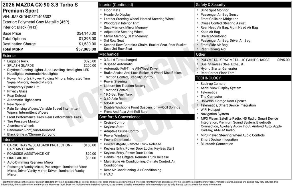 2026 Mazda Mazda CX-90 3.3 Turbo S Premium Sport AWD