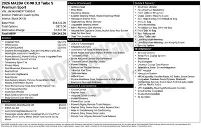 2026 Mazda Mazda CX-90 3.3 Turbo S Premium Sport AWD