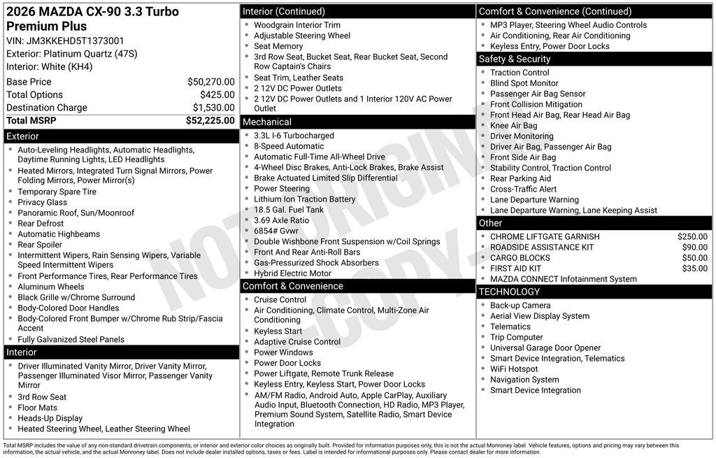 2026 Mazda Mazda CX-90 3.3 Turbo Premium Plus AWD