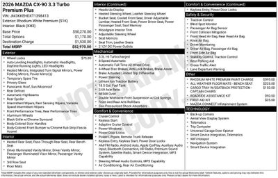 2026 Mazda Mazda CX-90 3.3 Turbo Premium Plus AWD