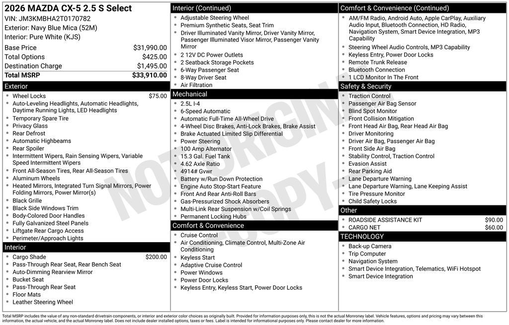 2026 Mazda Mazda CX-5 2.5 S Select AWD