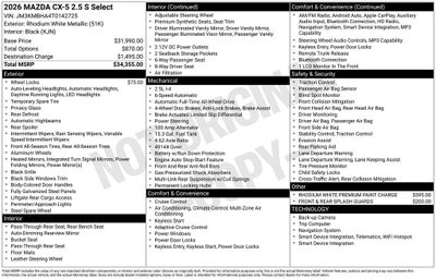 2026 Mazda Mazda CX-5 2.5 S Select AWD