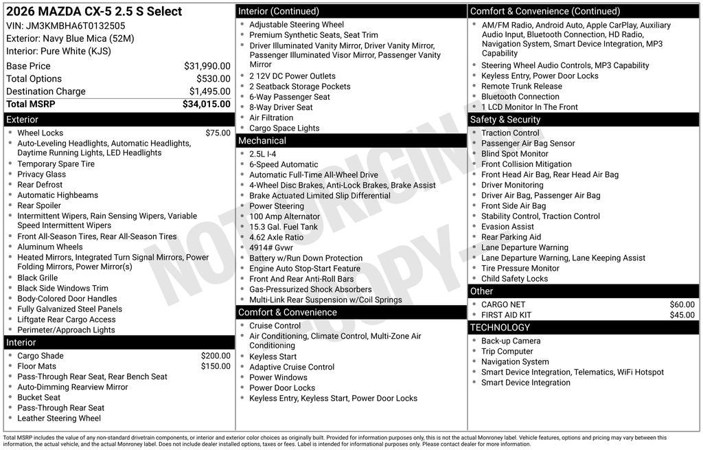2026 Mazda Mazda CX-5 2.5 S Select AWD