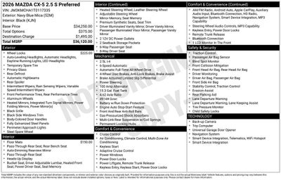 2026 Mazda Mazda CX-5 2.5 S Preferred AWD
