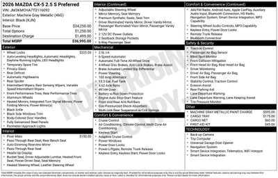 2026 Mazda Mazda CX-5 2.5 S Preferred AWD