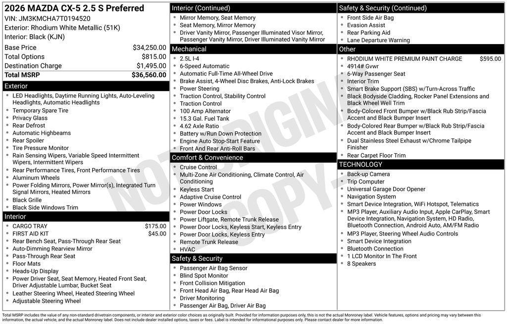 2026 Mazda Mazda CX-5 2.5 S Preferred AWD