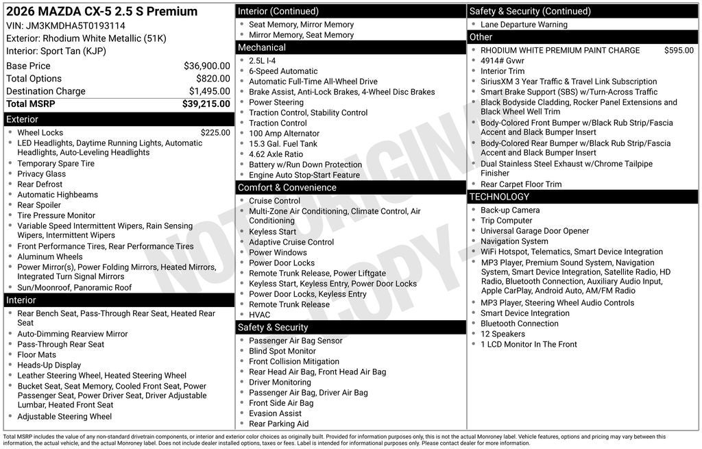 2026 Mazda Mazda CX-5 2.5 S Premium AWD