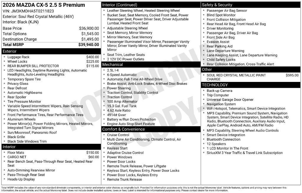 2026 Mazda Mazda CX-5 2.5 S Premium AWD