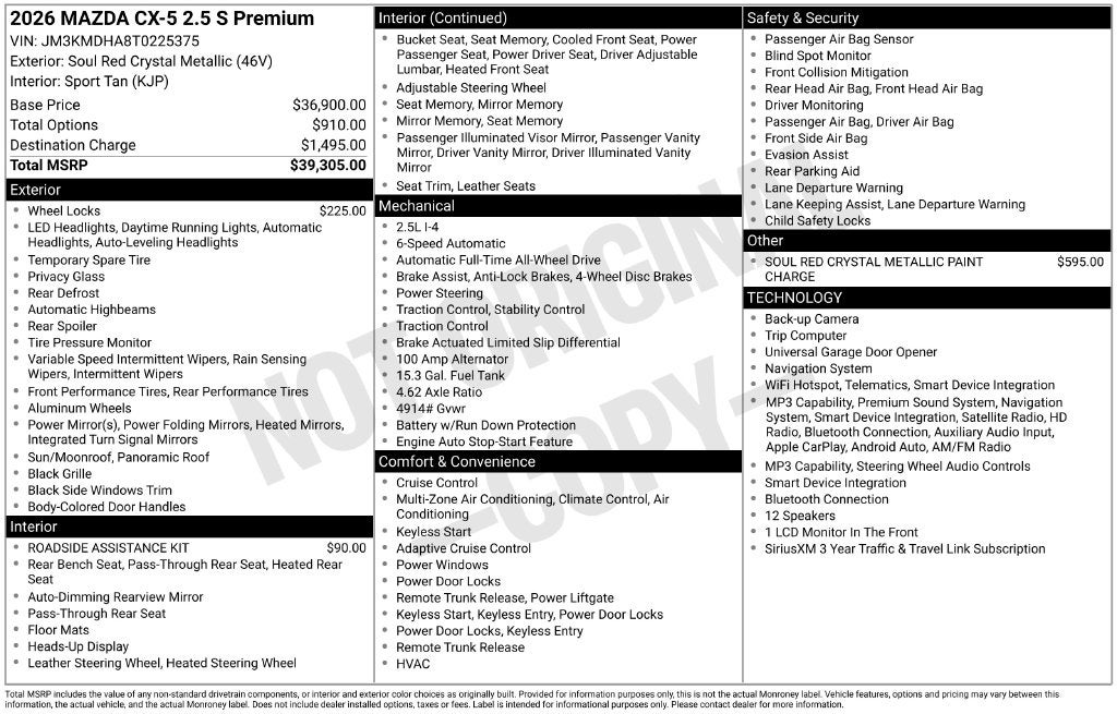 2026 Mazda Mazda CX-5 2.5 S Premium AWD