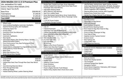 2026 Mazda Mazda CX-5 2.5 S Premium Plus AWD